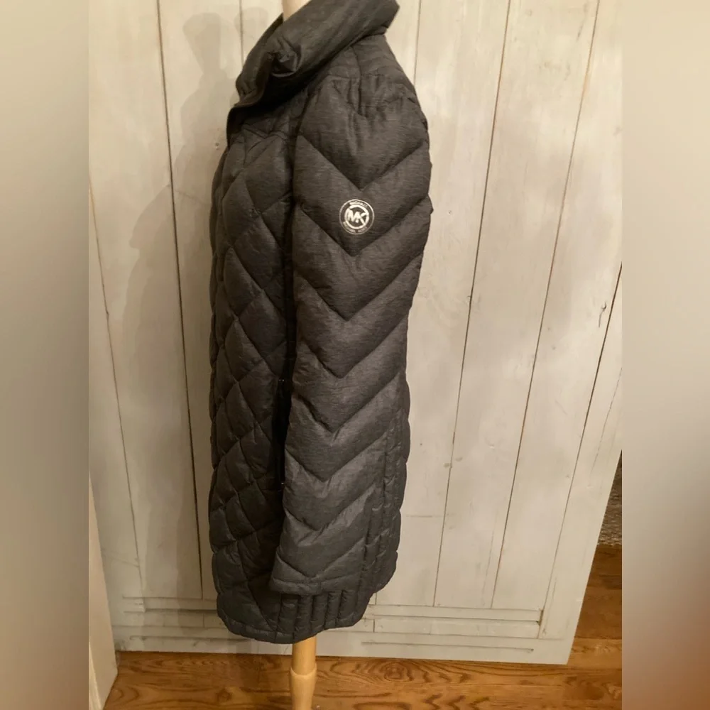 Michael‎ Kors Lightweight Diamond Quilted Down Full Puffer Jacket Coat S Grey